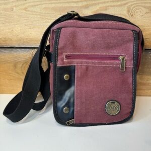 JGL Burgundy Messenger Bag/Concealed Carry Adjustable Strap Multiple Pockets